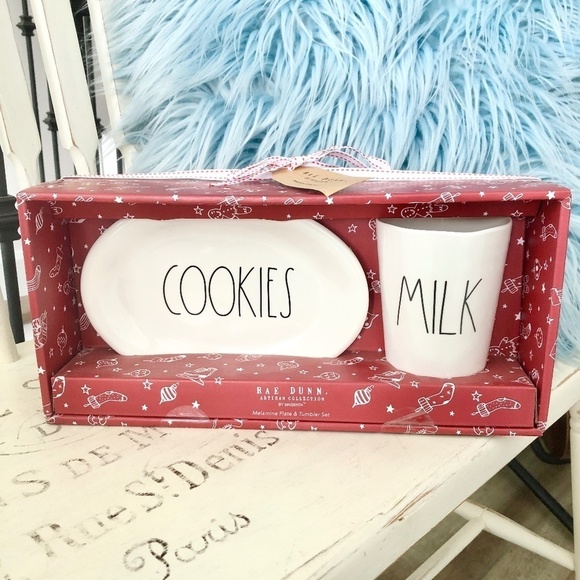 Rae Dunn, Milk & Cookies, For Santa, Melamine, Gift Set, NEW, Holiday, Christmas - Picture 1 of 7